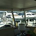 cool2sea™ used in an aft deck enclosure, all windows in, view from inside looking out.